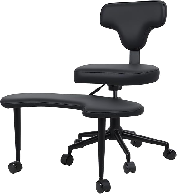 Ergonomic ADHD Desk Chair for Adults, Height Adjustable Criss-Cross Office Chair with Lumbar Support & Smooth Rolling Wheels, Perfect for Home Office Work Meditation