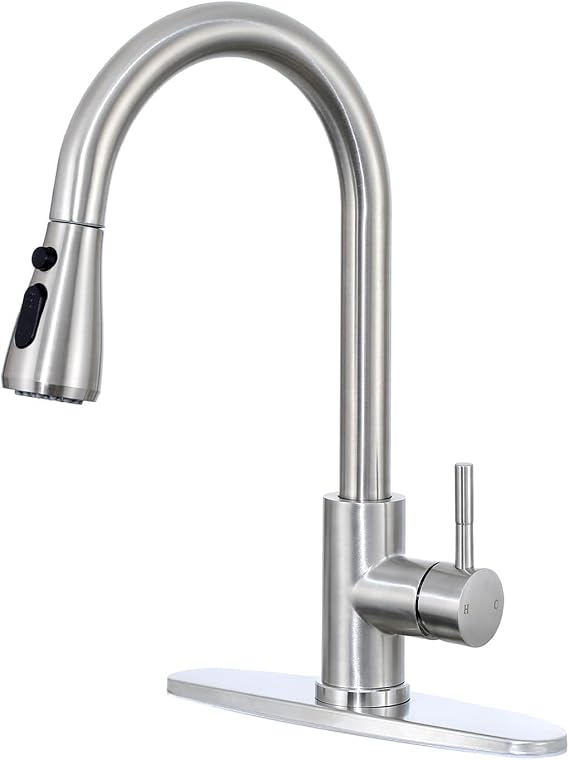 VCCUCINE Kitchen Faucet with Pull Down Sprayer, Brushed Nickel Faucet