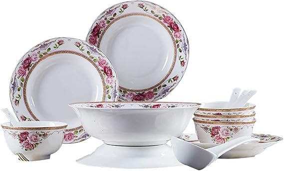 Tabletop Dinner SetsFine Dinnerware Set,Flower Bone China Tableware Set,Porcelain Dishes/Plate/Bowl Dinnerware Set