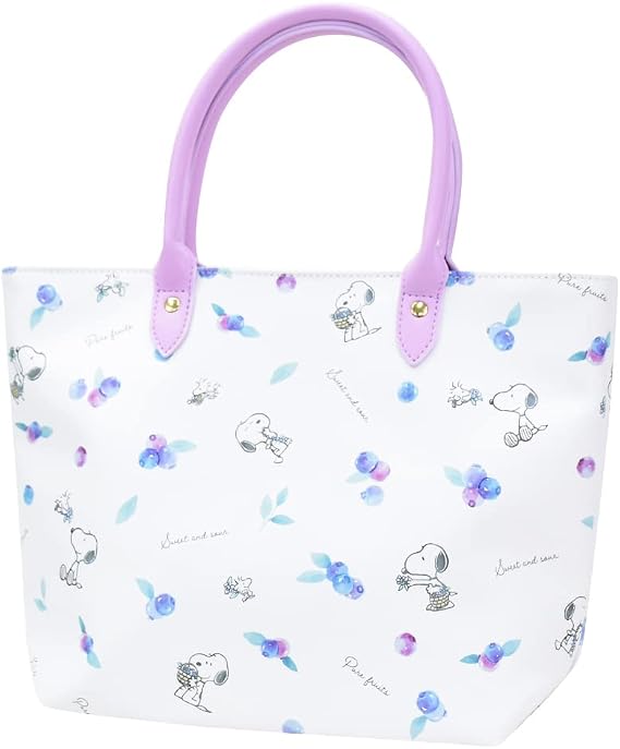 Mini Tote Blueberry Snoopy, white SPNC-001
