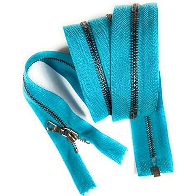 Riri Zippers Seperating 29.5 Open Bottom #4 Scarab Turquoise ZipperPewter Teeth 1Way