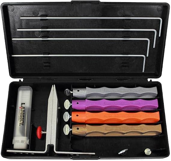 Lansky 4-Stone Deluxe Diamond System | Precision Knife Sharpening Kit