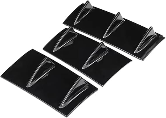 For BMW E60 E46 E90 F10 Car Rear Bumper Lip 7-Fin Diffuser Three-Section Auto Lip Body Kit Rear Bumper Strip Diffuser(Glossy Black)