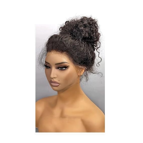 360 HD Lace Front Wig,Glueless Deep Wave Curly with invisible Drawstring Wavy Wigs for Women Natural Hairline for Women with Thinning Hair(20inch)