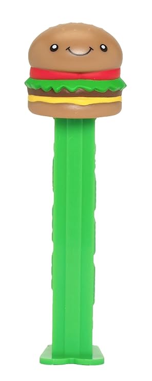 Pez Burger Candy Dispenser - Cheeseburger Pez Dispenser | Pez Candy Dispenser with Candy Refills | Burger Party Favor, Grab Bags