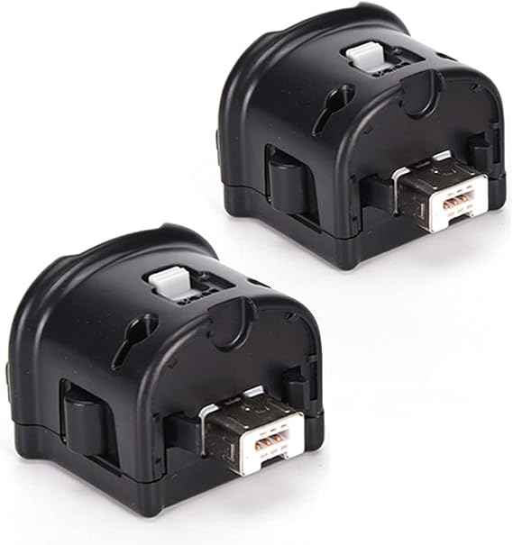 Wii Motion Plus Adapter, 2 Packs Upgraded Motion Attachment for Wii Remote Controller (Black)