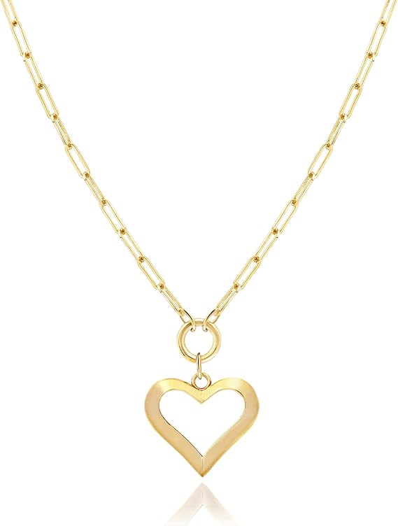 Jewelry Atelier Gold Filled Pendant Necklace Collection - 14K Yellow Gold Filled Pendant Necklace with Solid Clip Chain for Women (Different Sizes and Styles with Extension/Adjustable Chain)