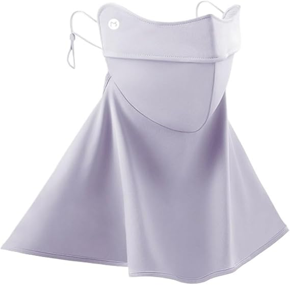 Ice silk sunscreen mask, women's summer outdoor UV protection, cool breathable mask, neck protection facekini(Lavender Purple)