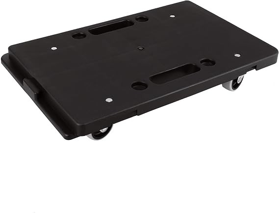 Heavy Duty Furniture Dolly with 4 Wheels - 16.3 x 11 Inch Portable Flat Dolly for Moving, 500 Lbs Capacity (Black)