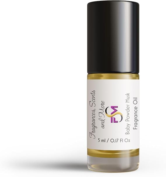 Baby Powder Musk Fragrance Oil - 0.17 Fl Oz Glass Roll On (5ml)