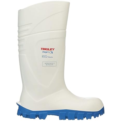 TINGLEY 77258 Steplite X Boots, Men's 10/Women's 12, White/Blue