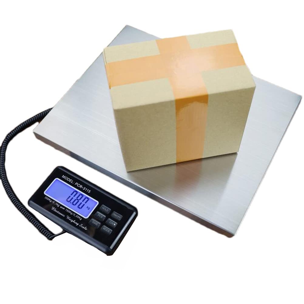 Digital Kitchen Scales Grams and Ounces Bench Scale for Warehouse Industrial Shipping 660lbs Weight Electronic Platform Perfect Luggage Mailing Package Price Color : Silver Silver