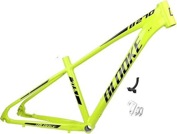 Mountain Bike Frame 27.5er Hardtail Bike Frame XC/AM 14.5''/16''/18'' Disc Brake Aluminum Alloy Rigid Frame QR 135mm Routing Internal(Color:Green,Size:27.5x16'')