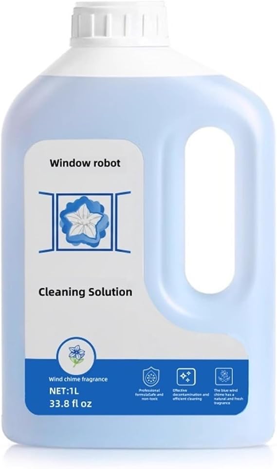 1L Window Cleaner, Cleaning Solution Compatible with ECOVACS Winbot W2 PRO Omni/W2 Omni/W2 PRO/W1 PRO/WINBOT MINI,Glass Cleaner Liquid,Window Cleaning Robot.(1 Bottles)