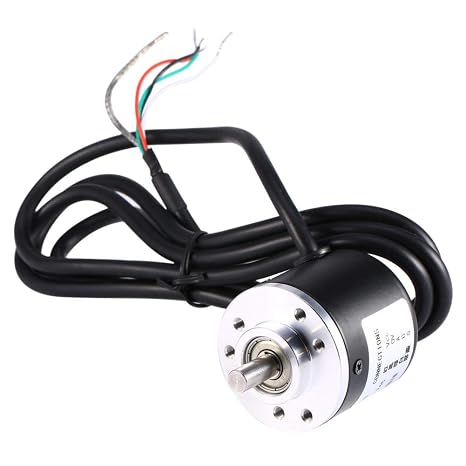 Rotary Encoder, 600P/R Photoelectric Incremental Rotary Encoder 5V-24V AB 2-Phases Wide Voltage Power Supply 6mm Shaft