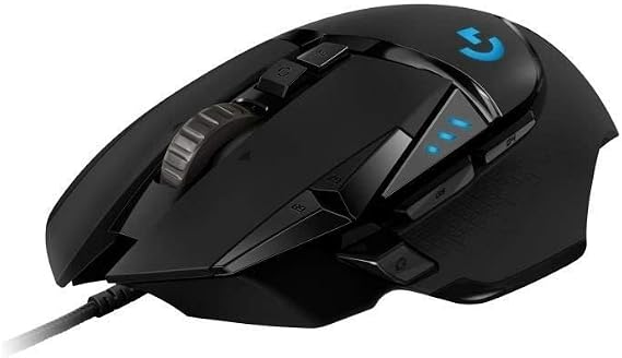 Logitech G502 Hero High Performance Wired Gaming Mouse, 25K Sensor, 25,600 DPI, RGB, Adjustable Weights, 11 Programmable Buttons, On-Board Memory, PC/Mac - Black