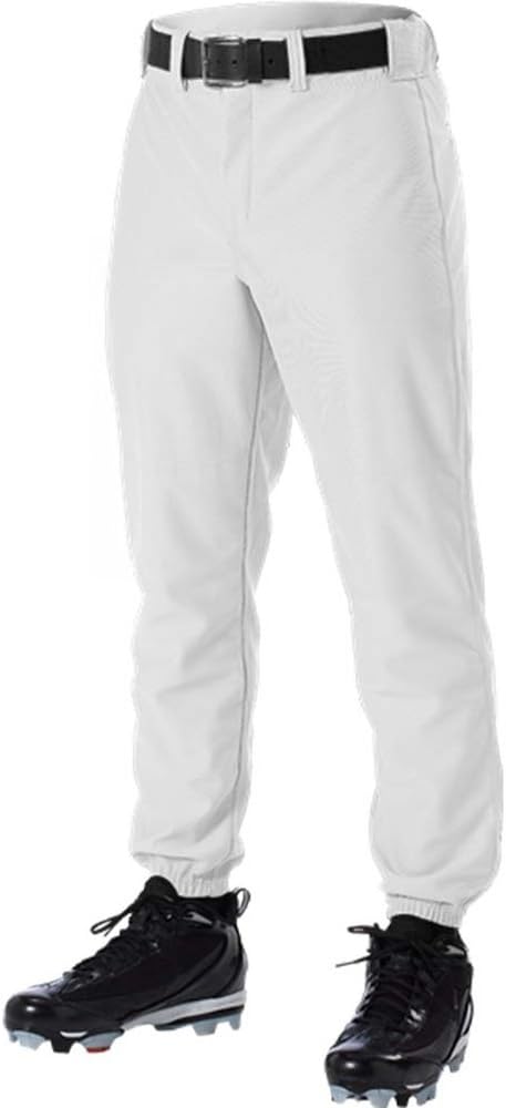 Blackout Tees Alleson 605PY Youth Baseball Uniform Boys Solid Pants A White L