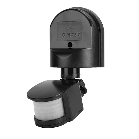 PIR Motion, 1200W Infrared Motion Activated Wall Light Switches Detector Home Outdoor Security Floodlight Sensor Detector (Black)
