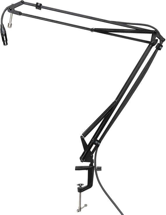 Mackie DB-100 Microphone Boom Arm With Desktop Mount and Cable Management Straps