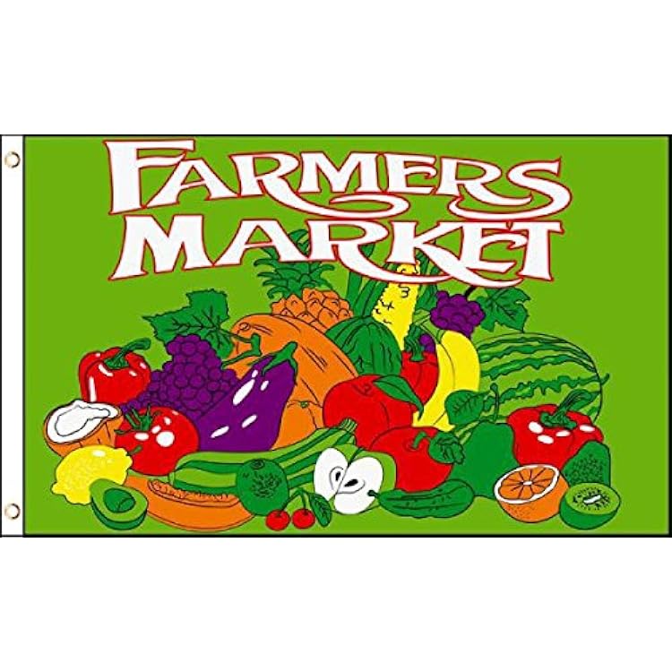 3x5 Farmers Market Polyester Flag 3x5 Super Polyester Nylon Fade Resistant Double Stitched Premium Penant House Banner Grommets