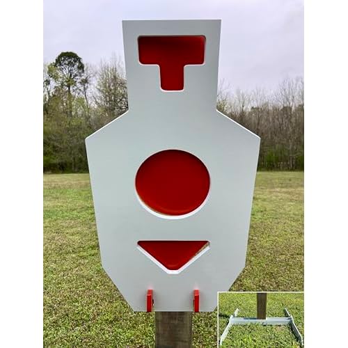 Magnum Target 38 AR500 Armored Steel Hostage Triple Tap BC Zone Reactive Shooting Target w 2x4 Stand