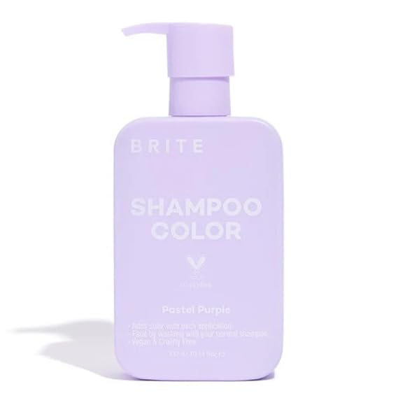 Brite Vegan Shampoo Color | Adds a Pop of Color to Light Blonde or Grey Hair | Nourishing Formula that Gently Tones, Cleanses & Conditions (10 Fl Oz)