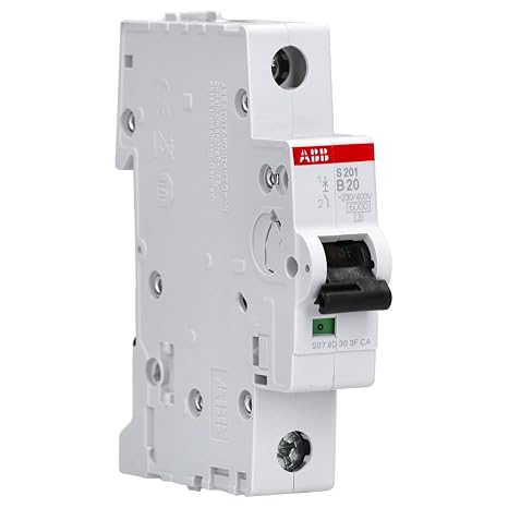 ABB S201-B20 Circuit Breaker S200-1P 20 A-B 2CDS251001R0205 | B-characteristic fuse for DIN rail mounting, switching capacity 6 kA professional screw terminal 2CDS251001R0205