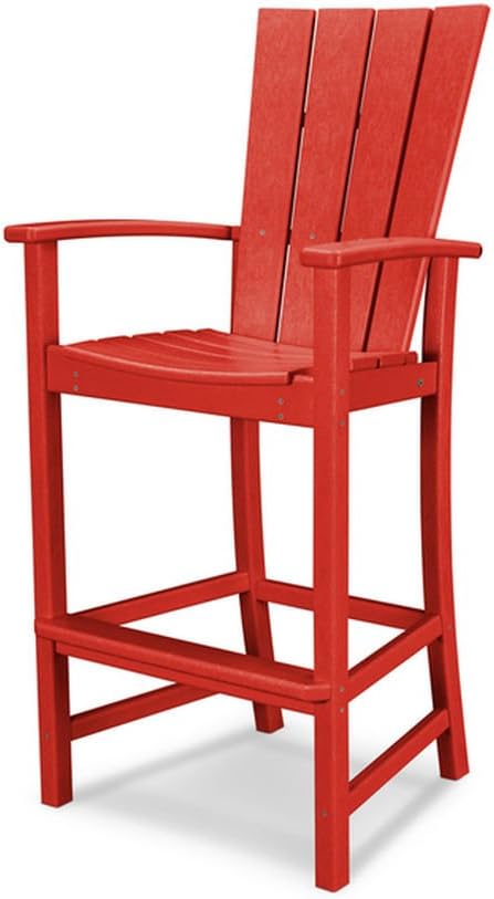 POLYWOOD Quattro Adirondack Bar Chair in Sunset Red