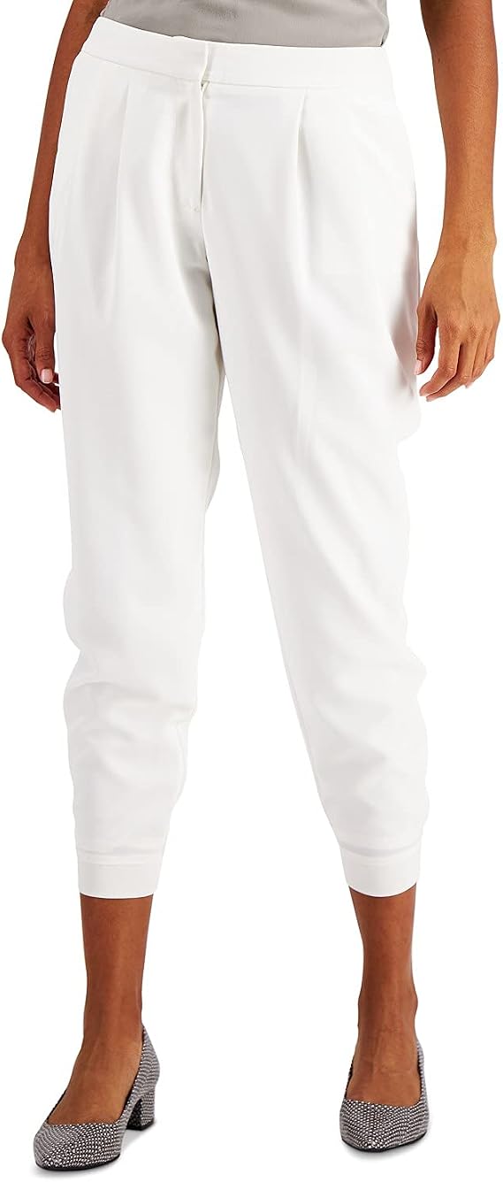 Alfani Womens Solid Straight Leg Jogger Casual Pants