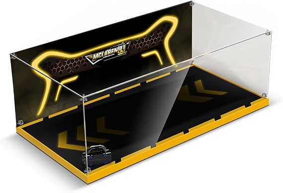 cooldac Acrylic Display Case Compatible with Lego Technic 42172 Mclaren P1, Dustproof Transparent HD Backdrop Display Case Compatible with Lego Technic 42172 Building Kit (Box Only, No Model)