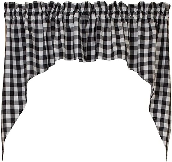 Country House Collection 31478 Black Check Swag, 72-inch Length