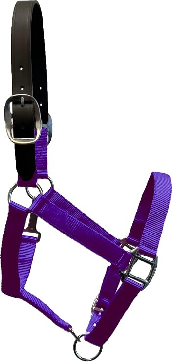 Break Away Adjustable Leather Pony Nylon Halter
