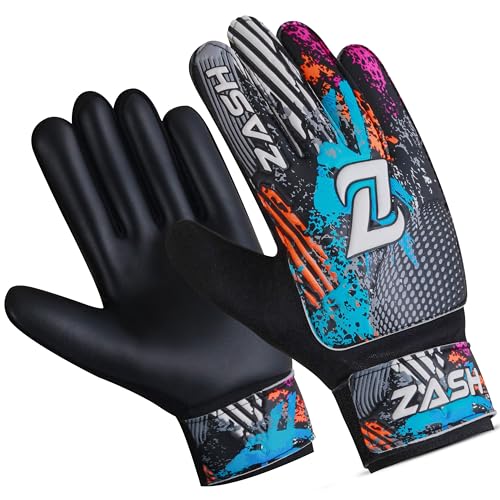 ZASH Soccer Goalie Gloves for Kids, Youth & Adult Football Goalkeeper Gloves Double Wrist Protection with 4-mm Latex Strong Grip Palm