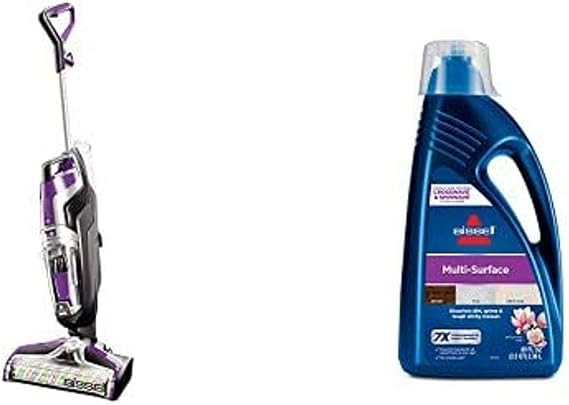 Bissell Crosswave Pet Pro All in One Wet Dry Vacuum Cleaner, 2306A and Bissell 1789G MultiSurface Floor Cleaning Formula for Crosswave and Spinwave (80 oz)