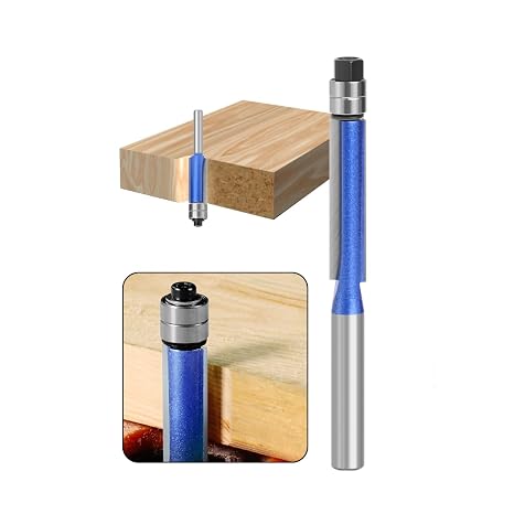 6mm Shank Double Bearing Flush Trim Router Bit, 30mm Cutting Carbide Woodworking Tool