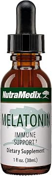 NutraMedix Melatonin Night Time Support Drops for Occasional Sleeplessness - Liquid Melatonin for Optimal Rest, Immune System & Mood Support - May Help with Feeling Groggy (1oz / 30ml)