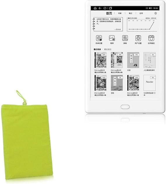 BoxWave Case Compatible with Boyue Likebook Muses - Velvet Pouch, Soft Velour Fabric Bag Sleeve with Drawstring - Olive Green