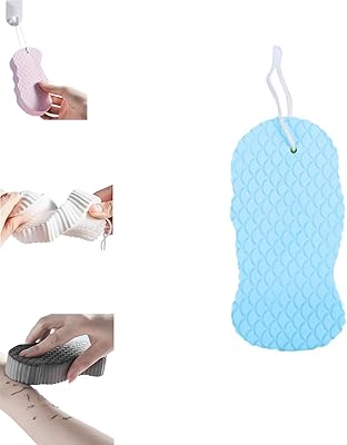 Magic Exfoliating Bath Sponge, Exfoliating Bath Sponge Remover Dead Skin, Super Soft Body Scrubber Bath Exfoliating Scrub Sponge Shower Brush, Skin Friendly and Reusable for Adults Children Blue