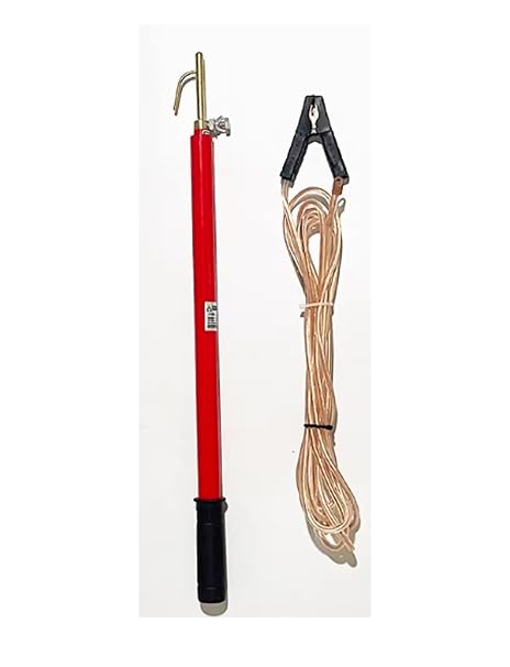 High Voltage Overhead Line Discharge Stick with Direct Resistance, 3.3/4.9/6.6/9.8 Ft Telescopic Discharge Rod Insulated Hot Stick, 10kV 35kV 110kV 220kV(220kv-300cm)