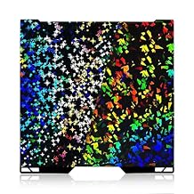 IdeaFormer-3D PEF H2S H2D Build Plate 346x355mm, Rainbow Confetti PEF+Galaxy PEY Spring Steel Bed Plate for Bambu Lab H2S, H2D, H2D Combo 3D Printer Platform, 350mmx320mm Print Size