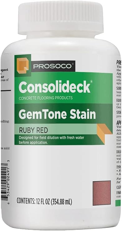 PROSOCO GemTone Stain | Translucent Color Dye for Interior Concrete Floors - Mocha 54 OZ