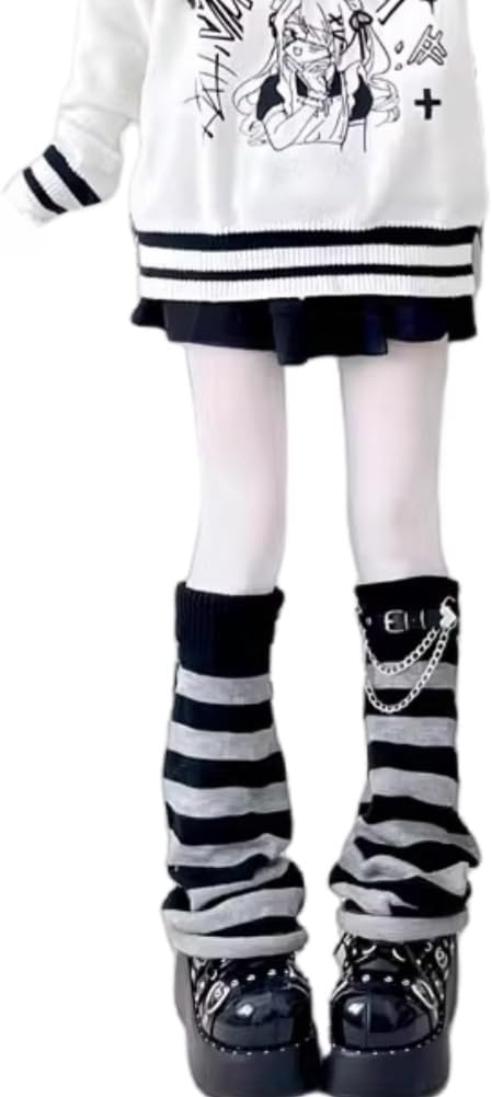 Loose Socks, Mine-based Sickness Cute, Women's, Harajuku Punk, Strive Chain, Y2k Fashion, Leg Warmers, Street Style, Leg Cover, Beautiful Legs, Subculture Style, Students, Gal, Leg Lengthening