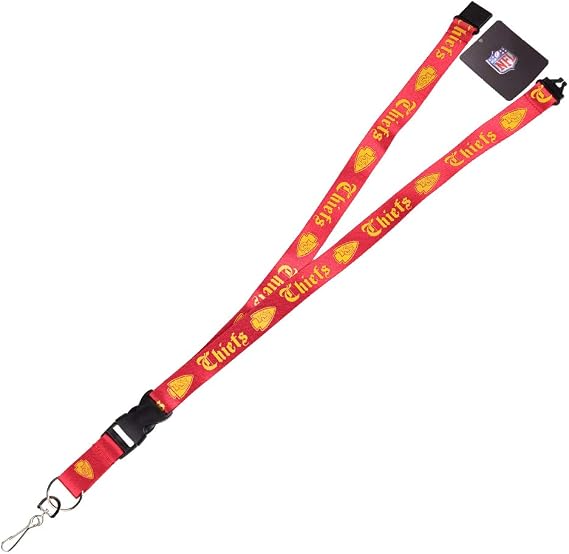 PSG Unisex Kansas City Chiefs Lanyard Old English Red, Red, Small