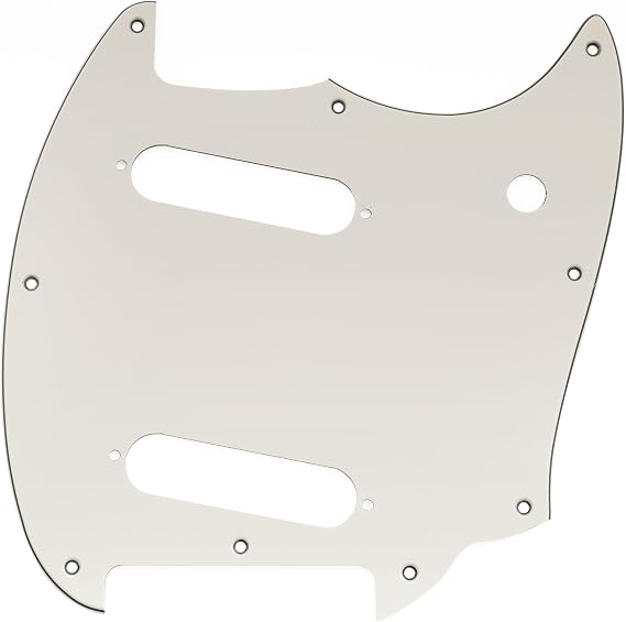 Musiclily Pro 9-Hole Pickguard for Squier Mustang SS Guitar 3Ply Aged White