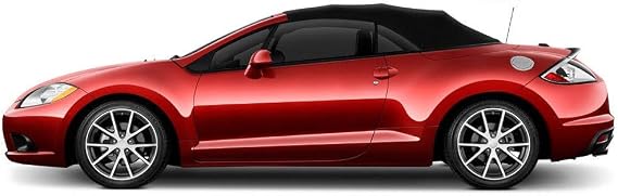 Compatible With Mitsubishi Eclipse Convertible Soft Top Replacement 2006-2011 Black Twill Vinyl