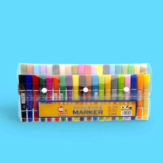 24/30/40 Colors Marker Pen Set Headed Student Animation Drawing Oily Kids Painting Pens School Art Supplies(40color)