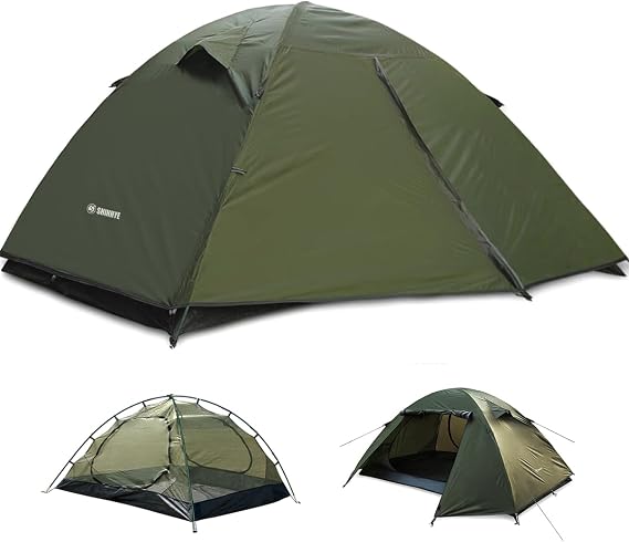 ShinHye Backpacking Tent 2/3/4 Person - Ultralight Dome Portable Tents for Camping Easy Set Up, Outdoor Hiking Waterproof Camp Instant Tent Two Doors Double Layer