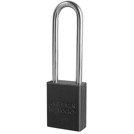 American Lock Color-Coded Padlocks - Keyed-Different - 3" Shackle - Black - Black - Lot of 6