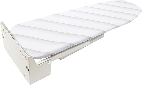 Wall-Mounted Foldable Ironing Board Space-Saving, Heat-Resistant Compact Mount Fold Down Iron Board 37.4" x 7.55" Large Ironing Surface, for Homes and Laundry Rooms