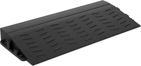 Cabilock Threshold Ramp Threshold Ramp Pad Rise Curb Ramp Doorway Plastic Threshold Strip for Indoor Entrance Wheelchair Scooter, Black